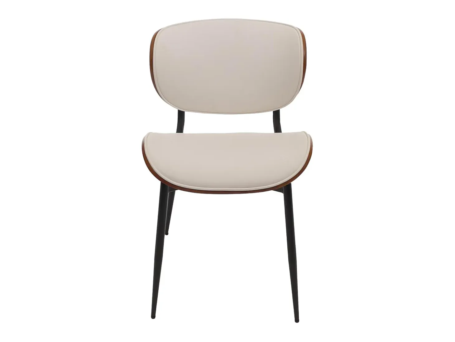Silla de comedor MCW-O45 (set de 2), aspecto nogal, blanco