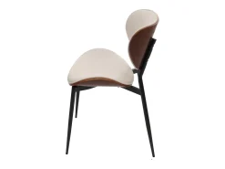 Silla de comedor MCW-O45 (set de 2), aspecto nogal, blanco