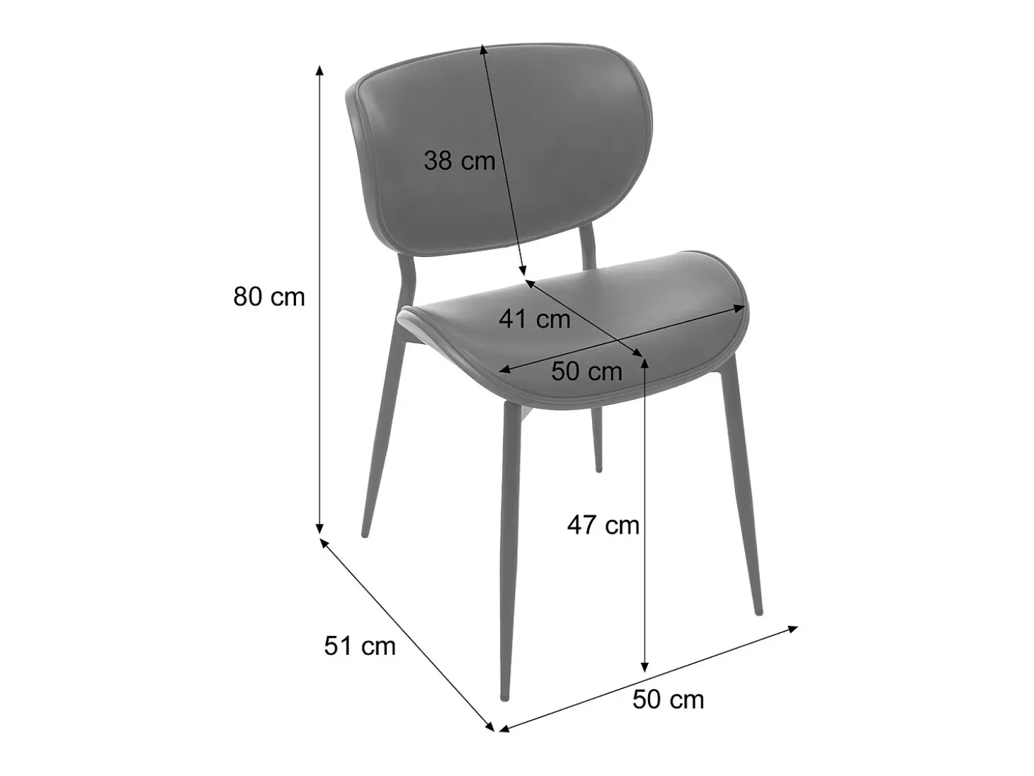 Silla de comedor MCW-O45 (set de 2), aspecto nogal, blanco