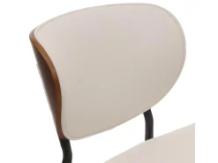 Silla de comedor MCW-O45 (set de 2), aspecto nogal, blanco