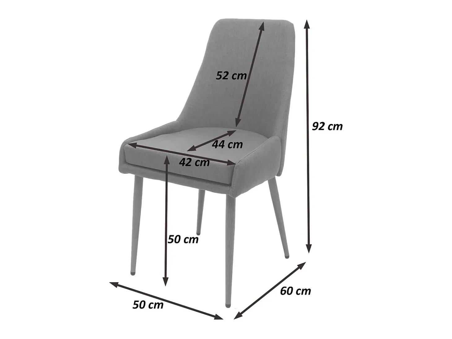 Silla de comedor MCW-O27 (set de 2), beige