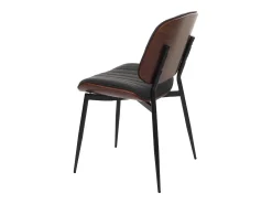 Silla de comedor MCW-O44 (set de 2), aspecto nogal, gris oscuro