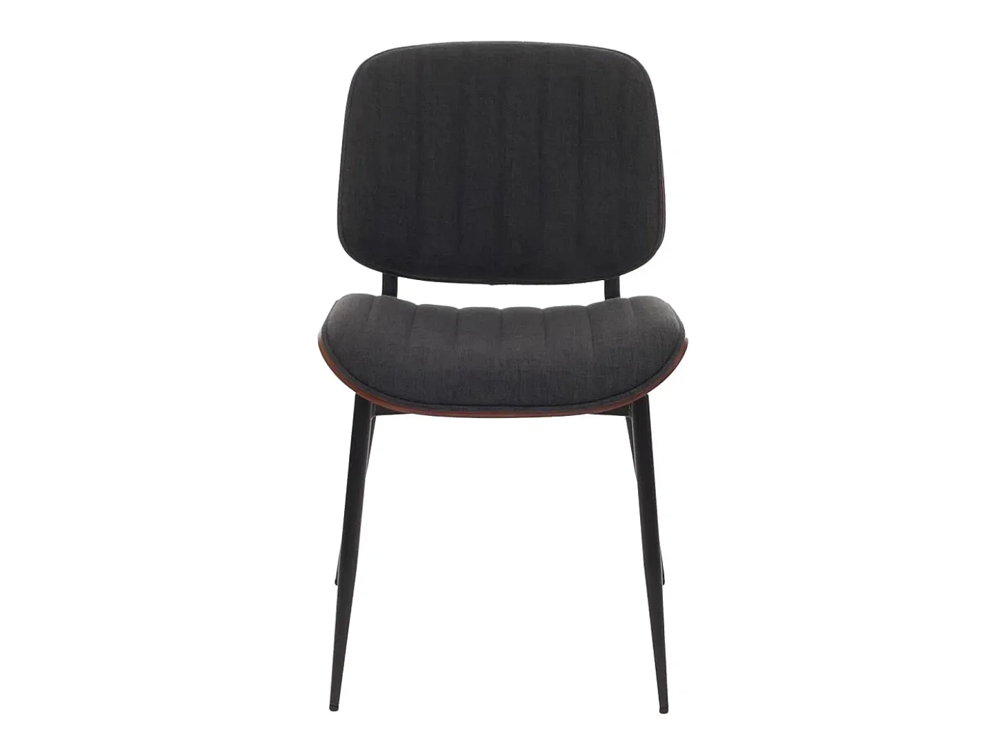 Silla de comedor MCW-O44 (set de 2), aspecto nogal, gris oscuro