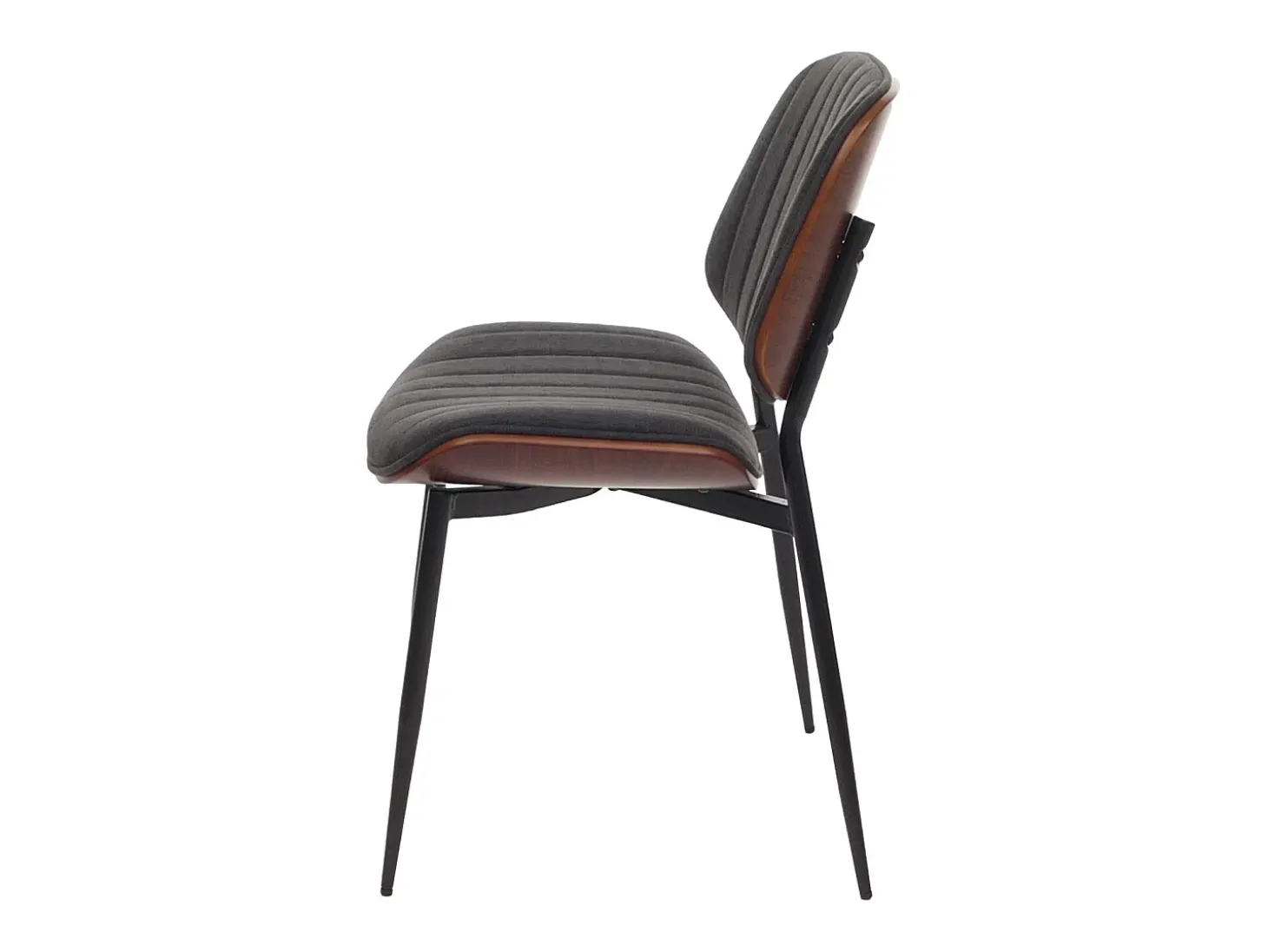 Silla de comedor MCW-O44 (set de 2), aspecto nogal, gris oscuro