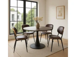 Silla de comedor MCW-O45 (set de 2), natural, marrón vintage