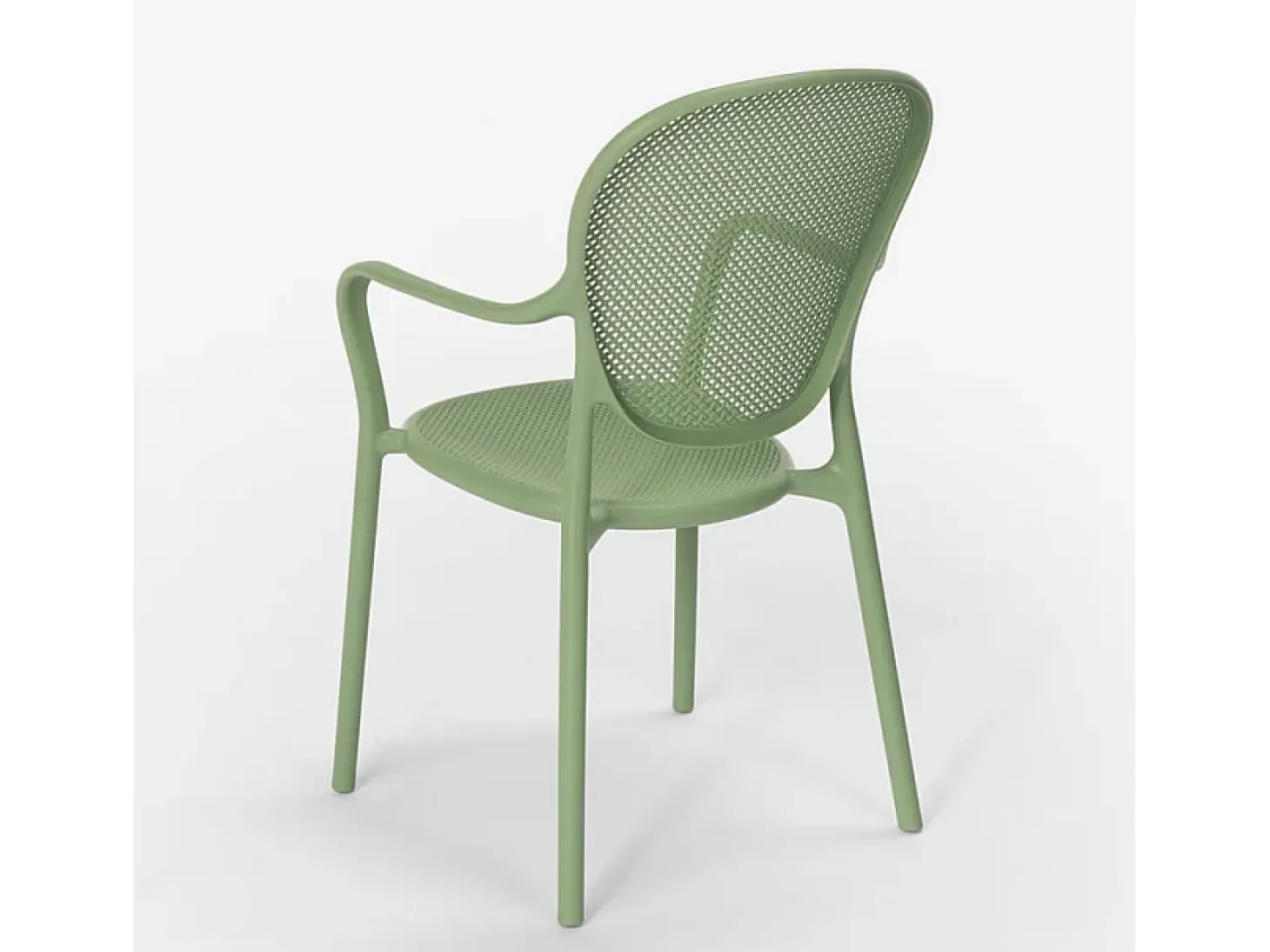 Silla de comedor moderna para bar, restaurante y cocina al aire libre en polipropileno Clara - Verde oscuro