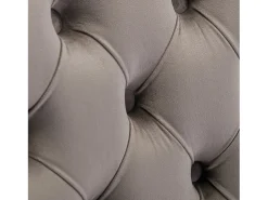 Silla de comedor moderna, terciopelo gris, patas de madera, clavos decorativos, juego de 2 (65x50x95 cm)