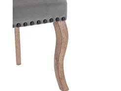 Silla de comedor moderna, en terciopelo gris, con respaldo y patas de madera maciza, juego de 6 (49x63x95 cm)