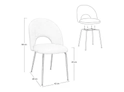 Silla de comedor Paola en microfibra nobuk gris oscuro con patas de metal negro