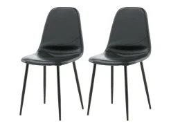Silla de comedor Polar piel sintética color negro.