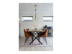Silla de comedor Porto en PU marrón efecto vintage