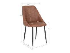 Silla de comedor Porto en PU marrón efecto vintage
