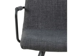 Silla de comedor Selina con reposabrazos color gris.