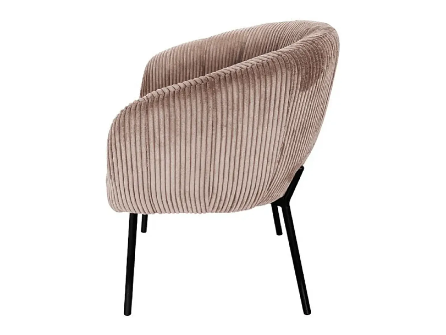 Silla de comedor SEVILLE – Terciopelo de pana arena – Con reposabrazos – Patas de metal negro – Estilo diseño / industrial