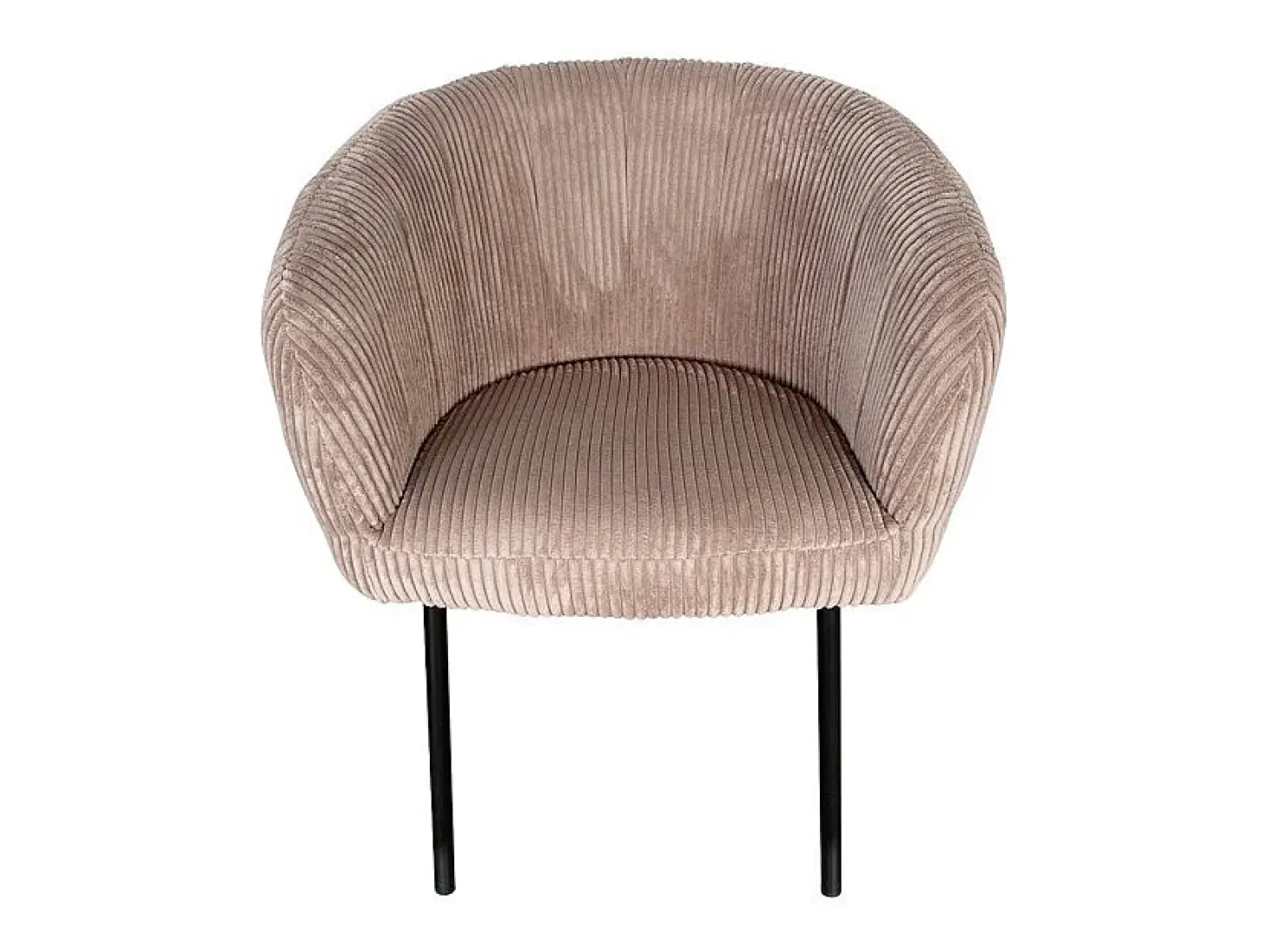Silla de comedor SEVILLE – Terciopelo de pana arena – Con reposabrazos – Patas de metal negro – Estilo diseño / industrial