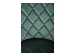 Silla de comedor tapizada en terciopelo verde oscuro con patas de metal negro ODUNA