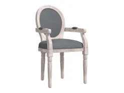 Silla de comedor tela gris oscuro 54x56x96,5 cm