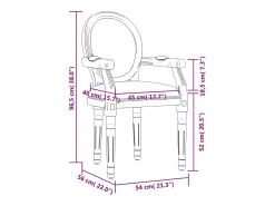 Silla de comedor tela gris oscuro 54x56x96,5 cm