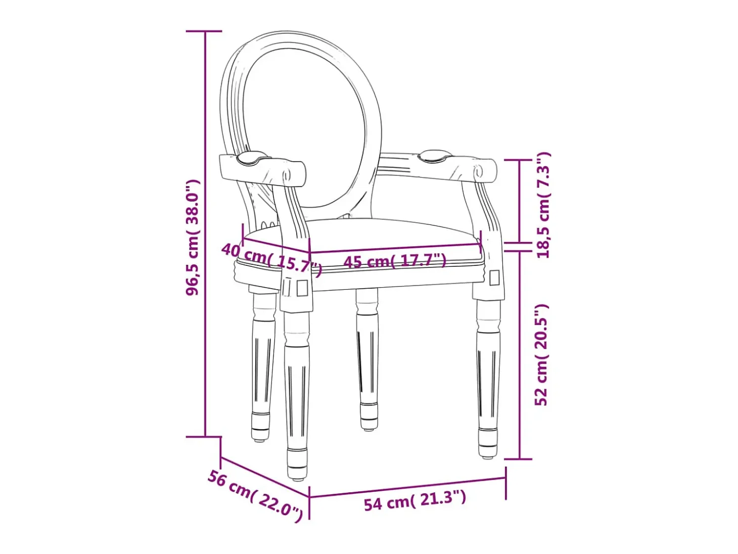Silla de comedor tela gris oscuro 54x56x96,5 cm