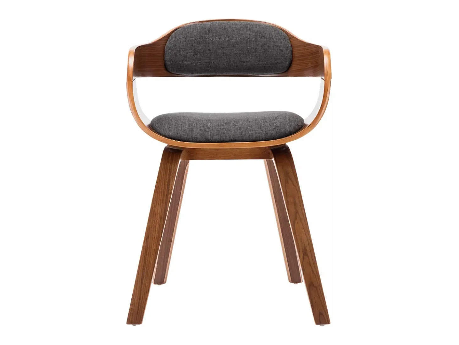 Silla de comedor tela y madera curvada gris oscuro
