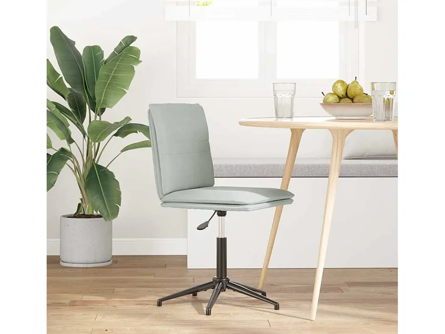 Silla de comedor terciopelo gris claro