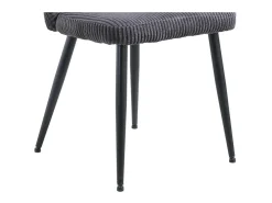 Silla de comedor TORONTO – Terciopelo acanalado gris – Patas de metal negro – Estilo diseño