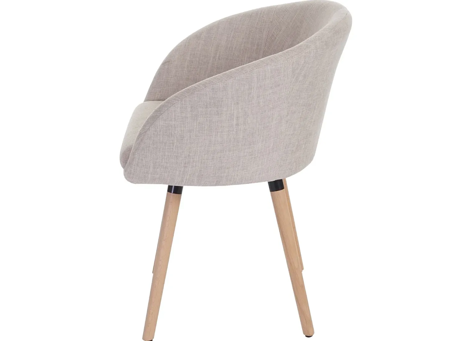 Silla de comedor Vaasa T633 (juego de 6), Textil, crema/gris