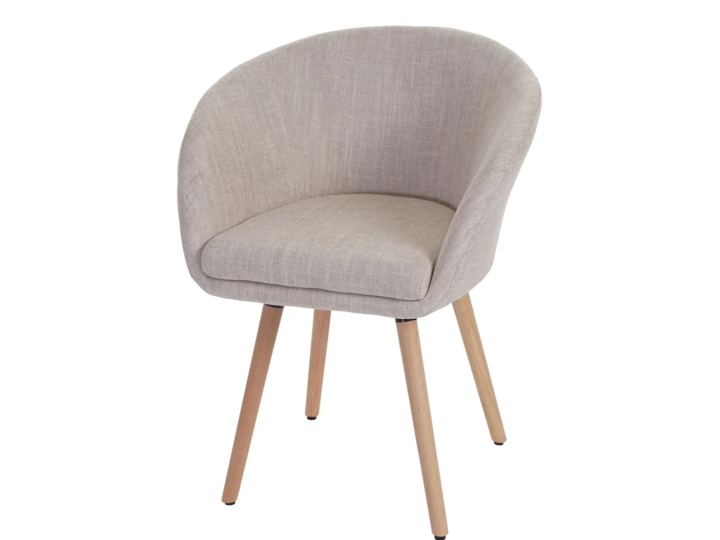 Silla de comedor Vaasa T633 (juego de 6), Textil, crema/gris