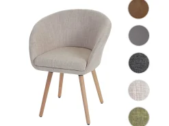 Silla de comedor Vaasa T633, textil, crema/gris