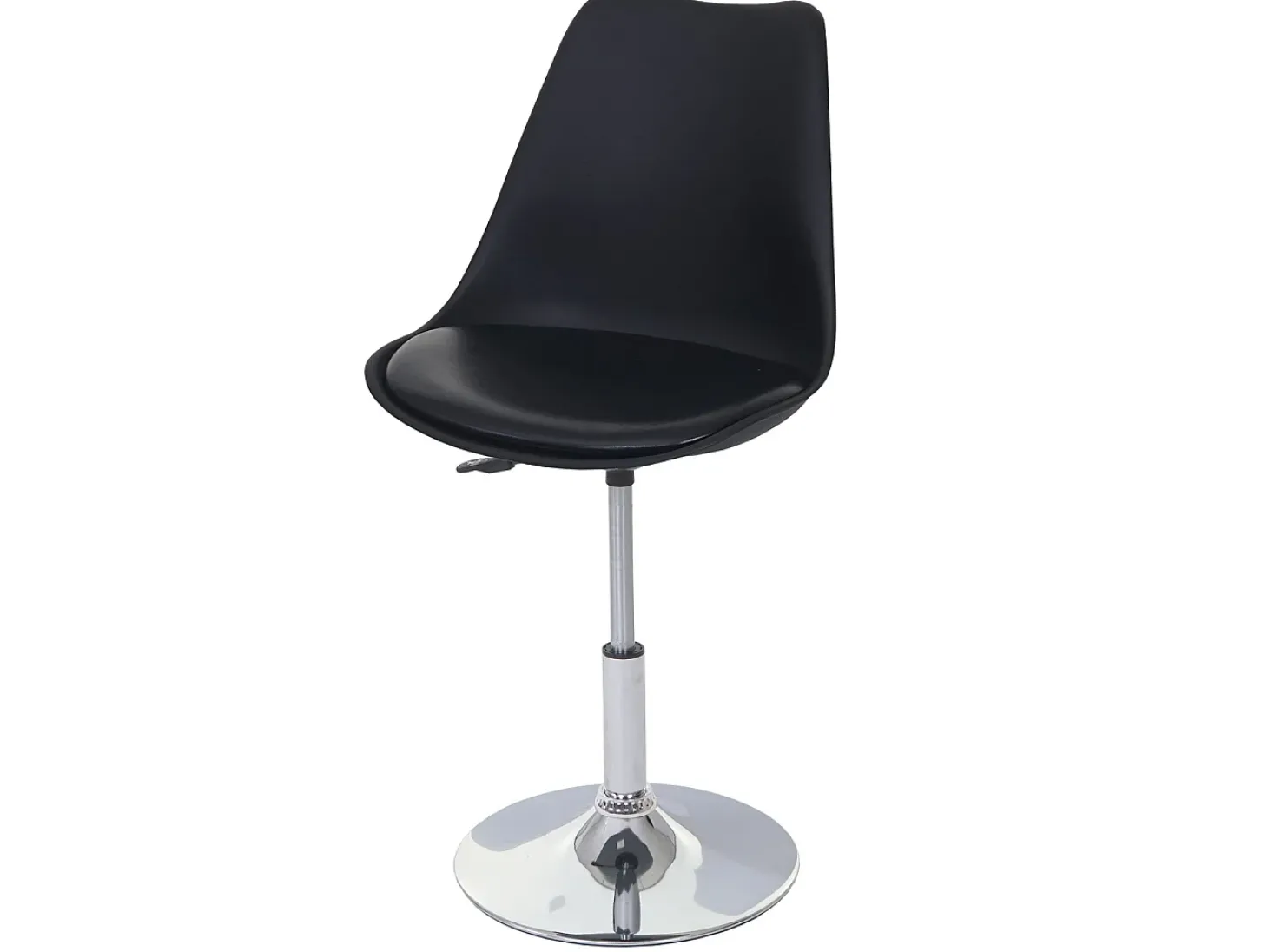 Silla de comedor Vaasa T501 (juego de 6), negro, base cromada