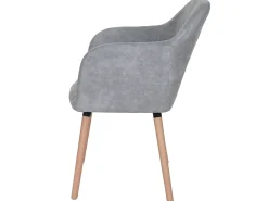 Silla de comedor Vaasa T381, textil, vintage gris hormigón, patas claras