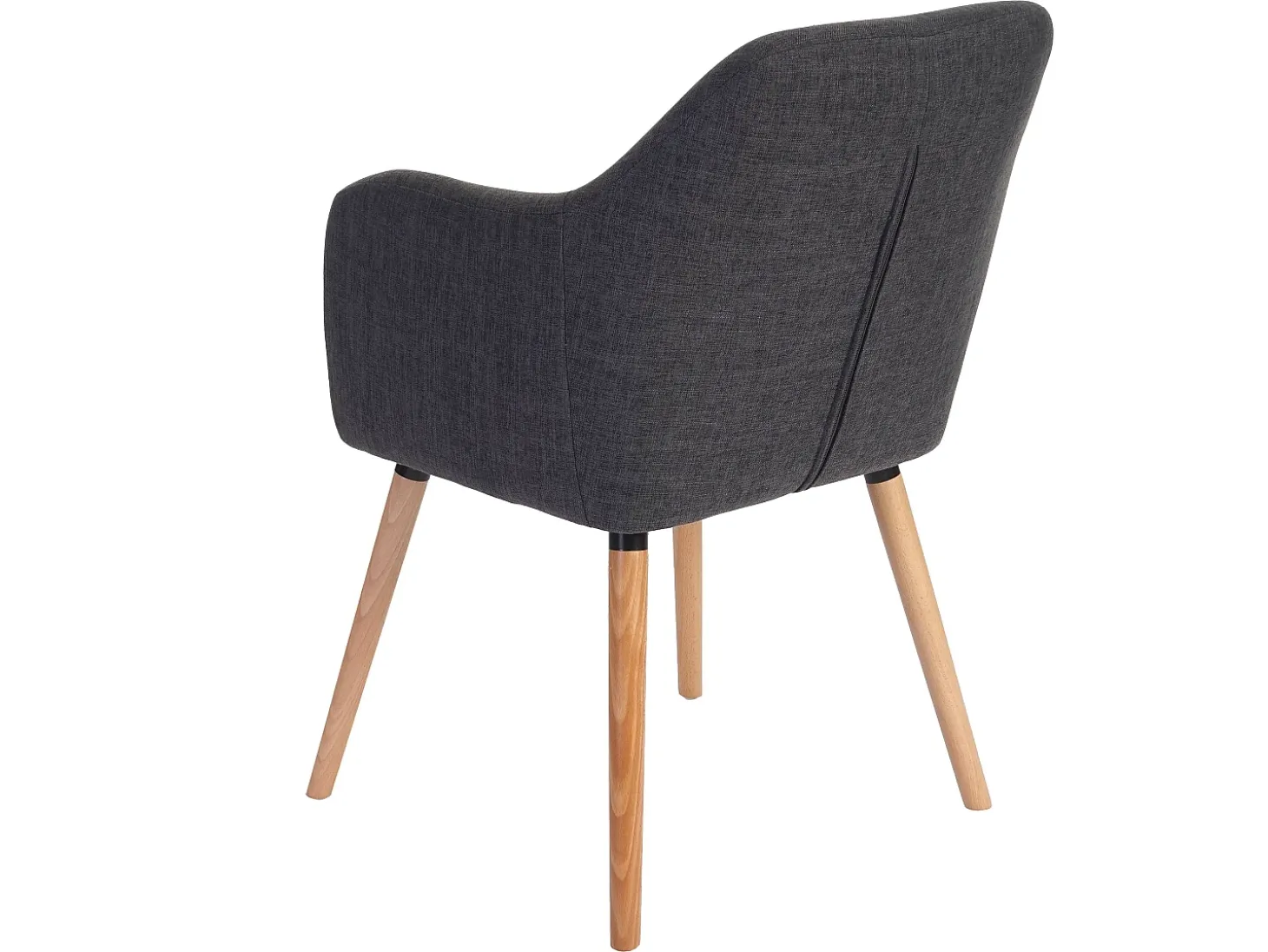 Silla de comedor Vaasa T381, textil, gris, patas claras