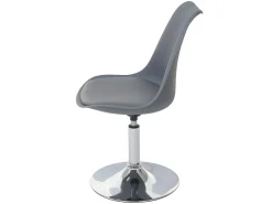 Silla de comedor Vaasa T501 (set de 2), gris oscuro, base cromada