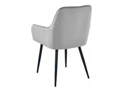 Silla de comedor Valora SELO – Terciopelo gris plateado con patas negras x1