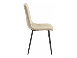 Silla de comedor Valora TYRA, terciopelo beige claro, patas negras (x4)