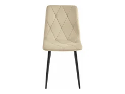 Silla de comedor Valora TYRA, terciopelo beige claro, patas negras (x4)