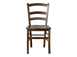 Silla de comedor Venice con asiento de madera maciza de nogal oscuro