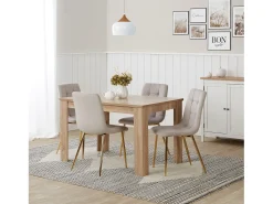 Silla de comedor 43.5x88x50 cm beige Eames