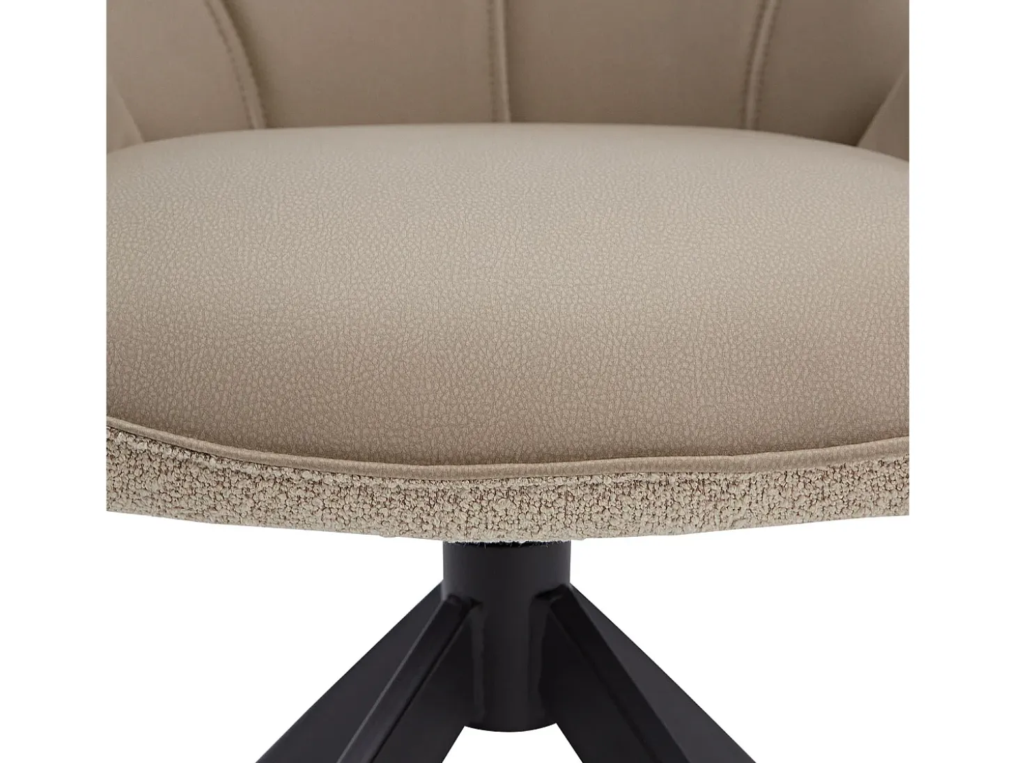 Silla de comedor 60x90x59 cm Beige Moderno Silla Egg Tapizado Bouclé Cuero