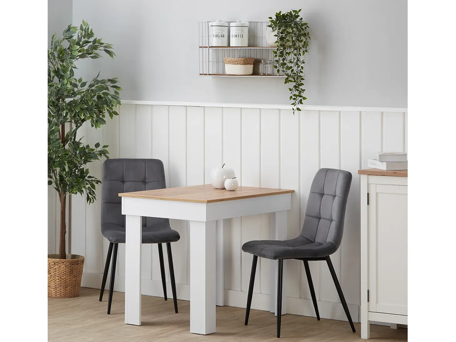 Silla de comedor 43,5x88x50 cm gris Eames
