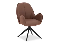 Silla de comedor 60x90x59 cm Marrón Moderno Silla Egg Tapizada en Bouclé Sillón de cuero con brazos