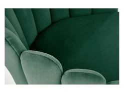 Silla de concha de terciopelo verde Amboise