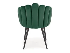 Silla de concha de terciopelo verde Amboise