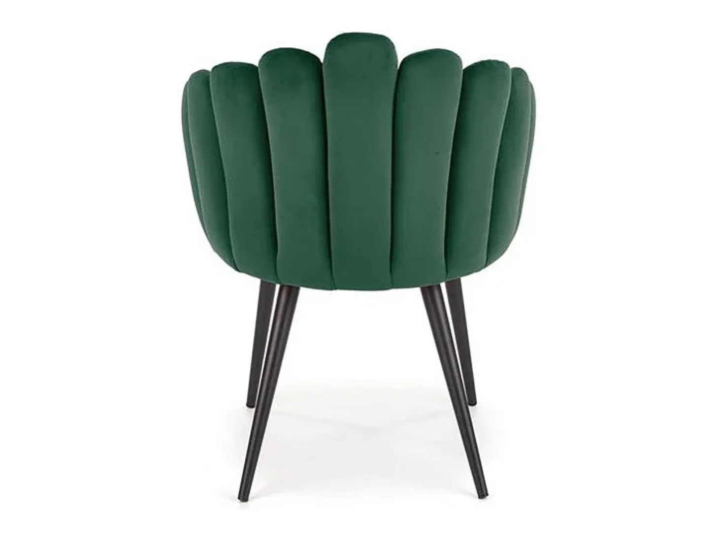 Silla de concha de terciopelo verde Amboise