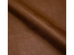 Silla de cuero de búfalo marrón y patas de metal negro - Anatole