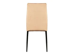 Silla de diseño Bator de terciopelo beige y metal negro