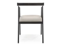 Silla de diseño con estructura de madera maciza negra y OCTANT de terciopelo gris