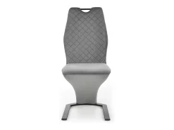 Silla de diseño de terciopelo gris con pata en U de metal negro VIDAR