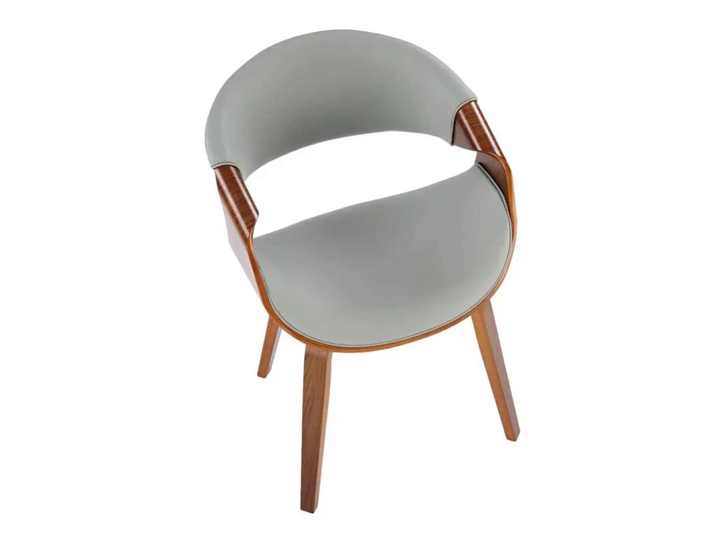 Silla de diseño en nogal y ecopiel gris Acebo
