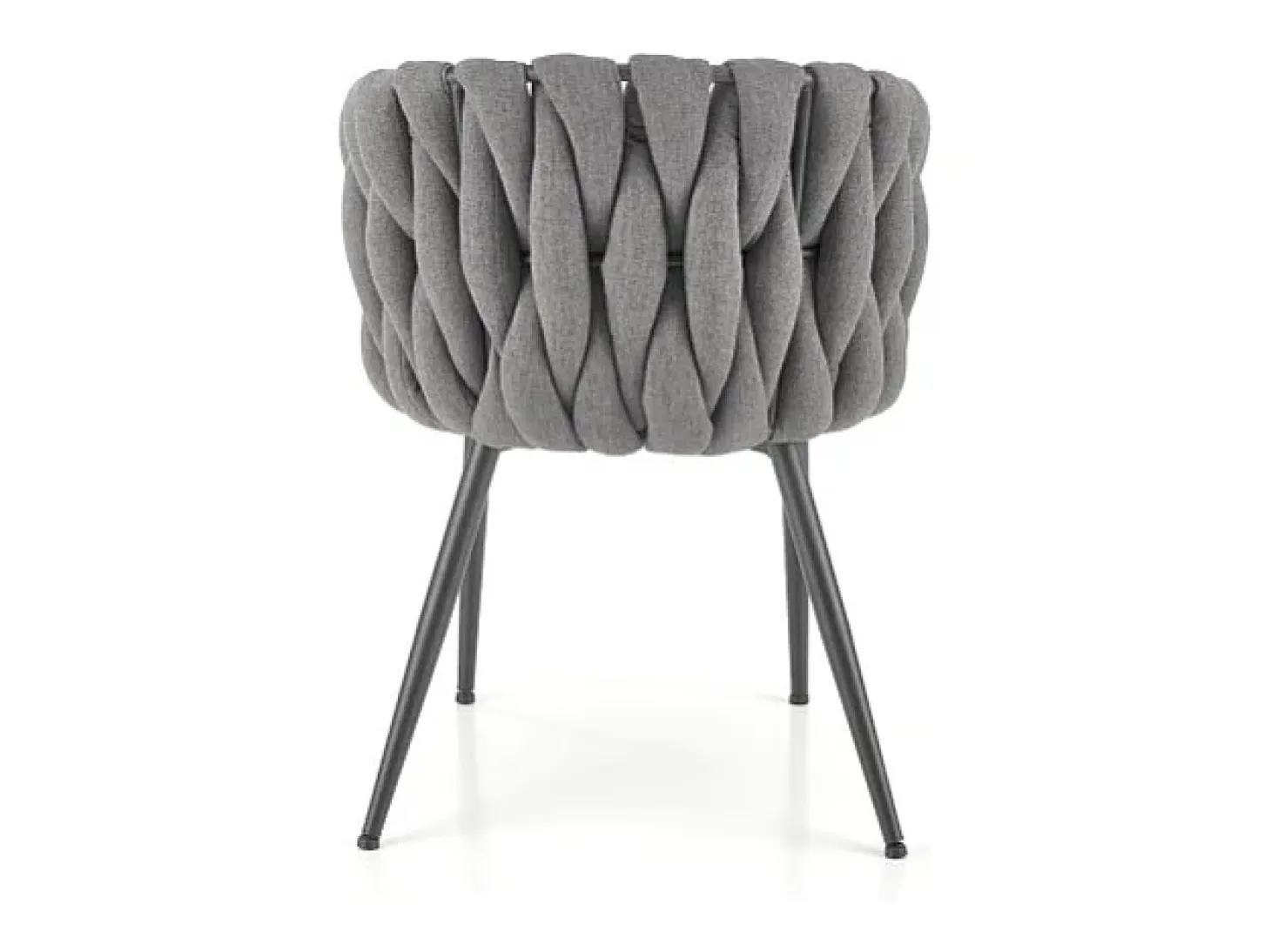 Silla de diseño en tejido gris con estructura de metal negro Closer